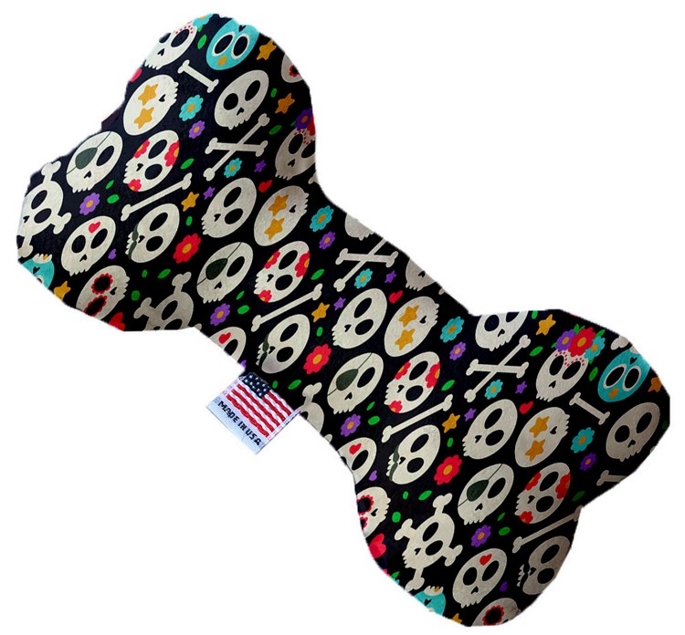 Dia de Los Muertos Skulls 6 Inch Canvas Bone Dog Toy